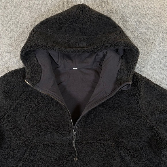 lululemon athletica Tops - Lululemon Scuba Oversized Half-Zip Hoodie Black Fleece Cropped Womens LW3EQNS‎